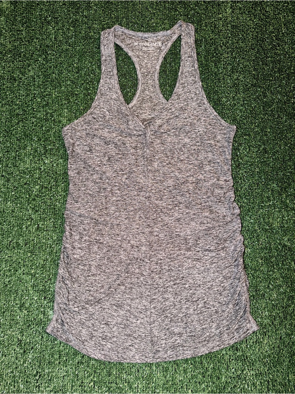 Beyond the Bump x Beyond Yoga Maternity Top Side Scrunch Twist Front Sz S
